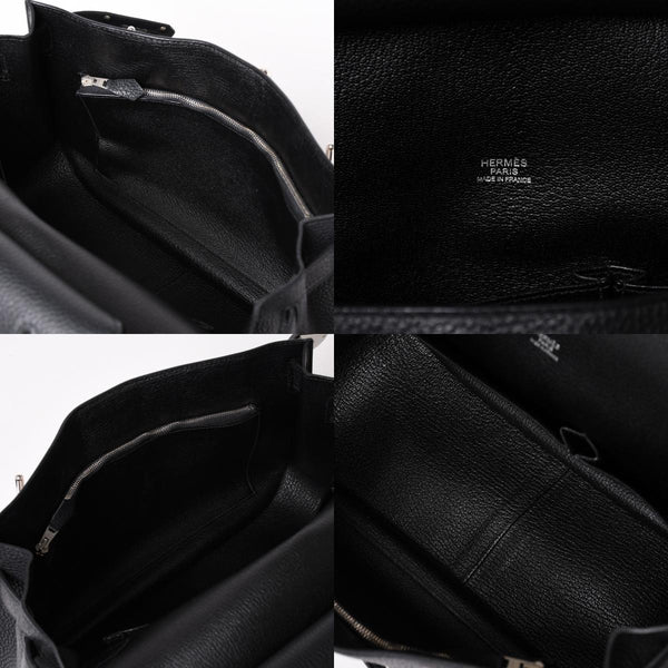 Very Good Condition HERMES Shoulder Bag Gypsière 28 X Silver Hardware Black Taurillon Clemence Used 4a003049