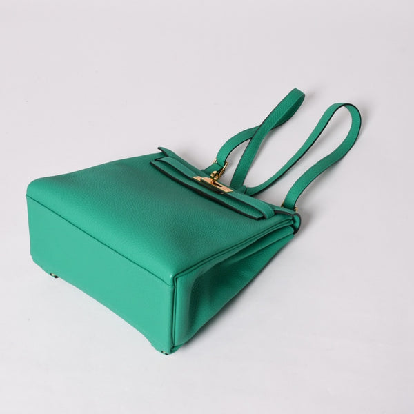 Unused Hermes Kelly Ad PM Togo Mint Gold Hardware Z Engraved Rucksack Bag 4a002720