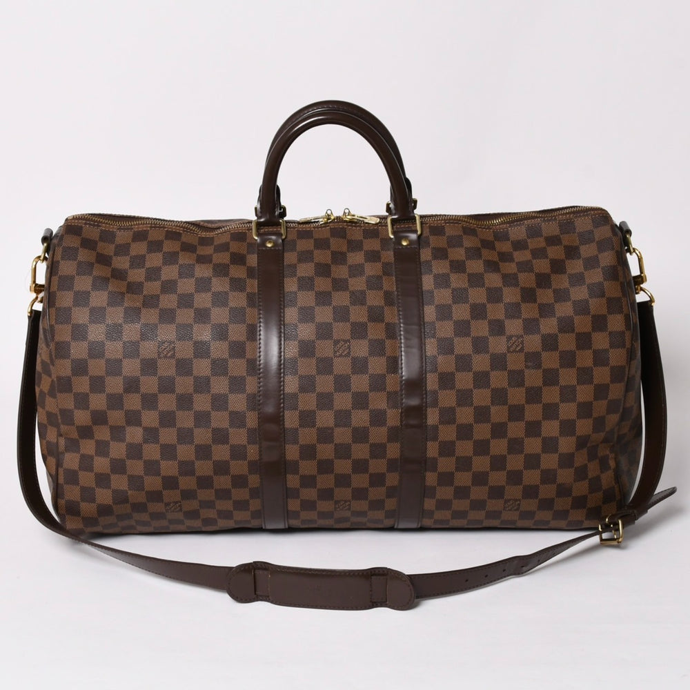 極美品 LOUISVUITTON ルイヴィトン ボストンバッグ N41414 キーポルバンドリエール55 ダミエエベヌ ゴールド金具 中古 4a002820