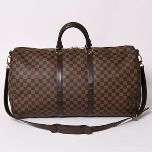 極美品 LOUISVUITTON ルイヴィトン ボストンバッグ N41414 キーポルバンドリエール55 ダミエエベヌ ゴールド金具 中古 4a002820