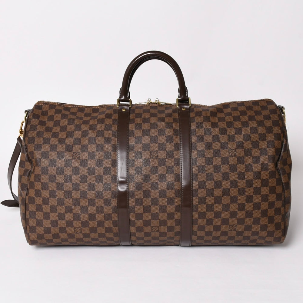極美品 LOUISVUITTON ルイヴィトン ボストンバッグ N41414 キーポルバンドリエール55 ダミエエベヌ ゴールド金具 中古 4a002820