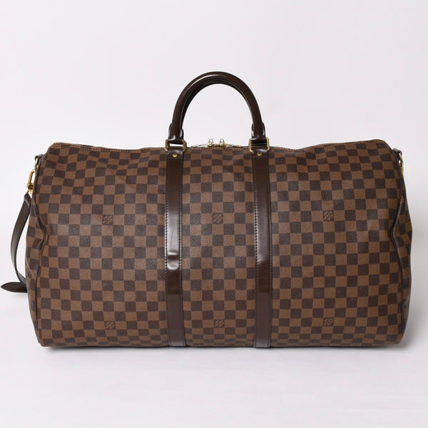 極美品 LOUISVUITTON ルイヴィトン ボストンバッグ N41414 キーポルバンドリエール55 ダミエエベヌ ゴールド金具 中古 4a002820