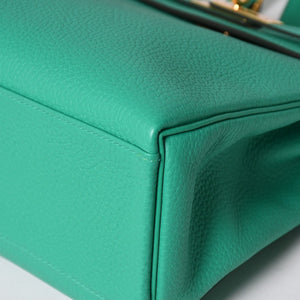 Unused Hermes Kelly Ad PM Togo Mint Gold Hardware Z Engraved Rucksack Bag 4a002720