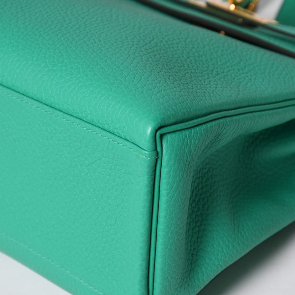 Unused Hermes Kelly Ad PM Togo Mint Gold Hardware Z Engraved Rucksack Bag 4a002720
