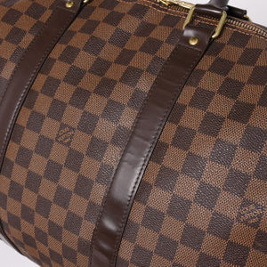 極美品 LOUISVUITTON ルイヴィトン ボストンバッグ N41414 キーポルバンドリエール55 ダミエエベヌ ゴールド金具 中古 4a002820