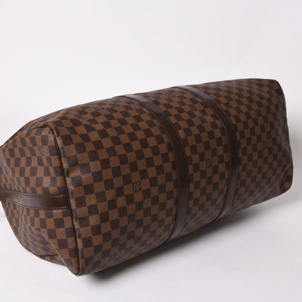 極美品 LOUISVUITTON ルイヴィトン ボストンバッグ N41414 キーポルバンドリエール55 ダミエエベヌ ゴールド金具 中古 4a002820
