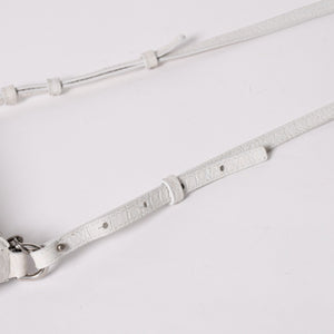 極美品 BALENCIAGA バレンシアガ ルカゴール ミニバッグ レザー カルフスキン ホワイト シルバー金具 ショルダーバッグ 695514 中古 4a002731