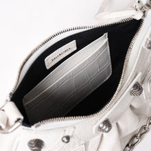 画像をギャラリービューアに読み込む, 極美品 BALENCIAGA バレンシアガ ルカゴール ミニバッグ レザー カルフスキン ホワイト シルバー金具 ショルダーバッグ 695514 中古 4a002731