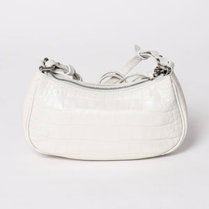 極美品 BALENCIAGA バレンシアガ ルカゴール ミニバッグ レザー カルフスキン ホワイト シルバー金具 ショルダーバッグ 695514 中古 4a002731