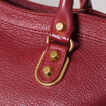 画像をギャラリービューアに読み込む, 極美品 BALENCIAGA バレンシアガ メタリック エッジ シティ ハンドバッグ 2WAY 432831 レザー ワインレッド ゴールド金具 中古 4a002859