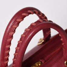 画像をギャラリービューアに読み込む, 極美品 BALENCIAGA バレンシアガ メタリック エッジ シティ ハンドバッグ 2WAY 432831 レザー ワインレッド ゴールド金具 中古 4a002859