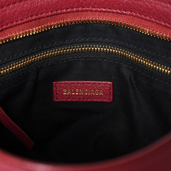 極美品 BALENCIAGA バレンシアガ メタリック エッジ シティ ハンドバッグ 2WAY 432831 レザー ワインレッド ゴールド金具 中古 4a002859