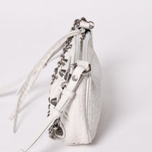 画像をギャラリービューアに読み込む, 極美品 BALENCIAGA バレンシアガ ルカゴール ミニバッグ レザー カルフスキン ホワイト シルバー金具 ショルダーバッグ 695514 中古 4a002731