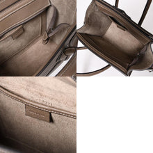 Load image into Gallery viewer, 極美品 CELINE セリーヌ ハンドバッグ ショルダーバッグ 2way ラゲージナノショッパー カーフスキン メタルブラック金具 スリ ベージュ 中古 4a002837