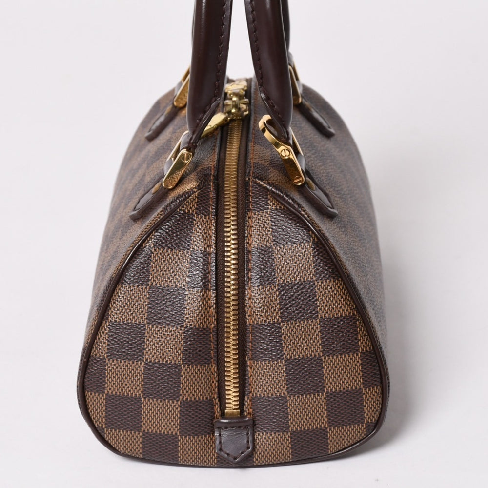 極美品 LOUIS VUITTON ルイヴィトン ダミエリベラミニ ダミエキャンバス ミニボストンバッグ ブラウン ゴールド金具 N41436 中古 4a002816
