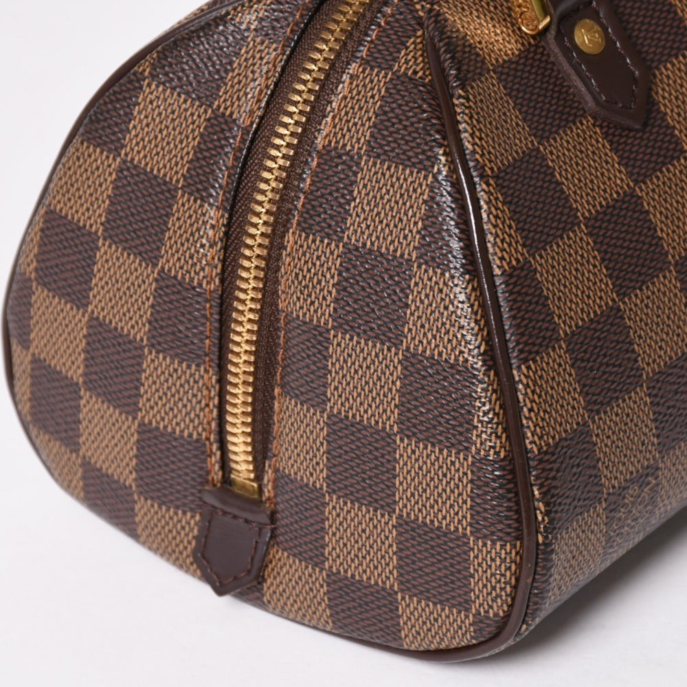 極美品 LOUIS VUITTON ルイヴィトン ダミエリベラミニ ダミエキャンバス ミニボストンバッグ ブラウン ゴールド金具 N41436 中古 4a002816