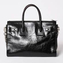 画像をギャラリービューアに読み込む, SAINT LAURENT サンローラン サックドジュール ダッフル スープル レザー ブラック ハンドバッグ ショルダーバッグ 2Way シルバー金具 ARS491715 美品 中古 4a002734
