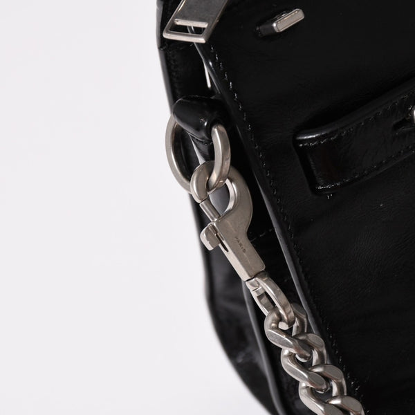 SAINT LAURENT サンローラン サックドジュール ダッフル スープル レザー ブラック ハンドバッグ ショルダーバッグ 2Way シルバー金具 ARS491715 美品 中古 4a002734