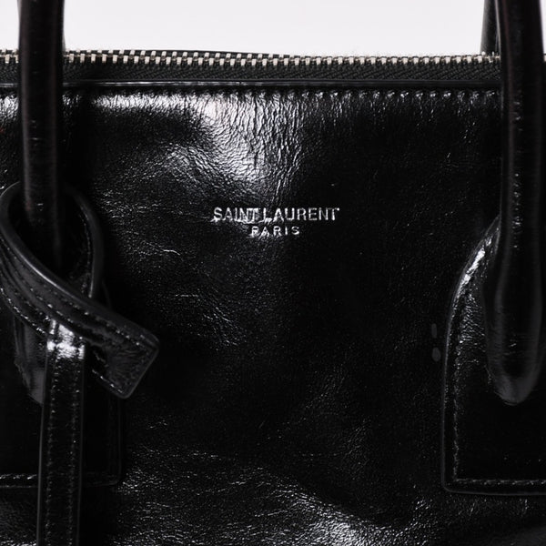 SAINT LAURENT サンローラン サックドジュール ダッフル スープル レザー ブラック ハンドバッグ ショルダーバッグ 2Way シルバー金具 ARS491715 美品 中古 4a002734