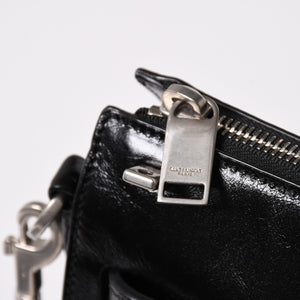 SAINT LAURENT サンローラン サックドジュール ダッフル スープル レザー ブラック ハンドバッグ ショルダーバッグ 2Way シルバー金具 ARS491715 美品 中古 4a002734