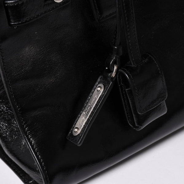 SAINT LAURENT サンローラン サックドジュール ダッフル スープル レザー ブラック ハンドバッグ ショルダーバッグ 2Way シルバー金具 ARS491715 美品 中古 4a002734