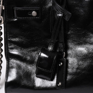 SAINT LAURENT サンローラン サックドジュール ダッフル スープル レザー ブラック ハンドバッグ ショルダーバッグ 2Way シルバー金具 ARS491715 美品 中古 4a002734