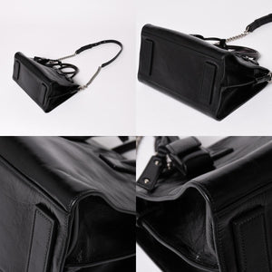 SAINT LAURENT サンローラン サックドジュール ダッフル スープル レザー ブラック ハンドバッグ ショルダーバッグ 2Way シルバー金具 ARS491715 美品 中古 4a002734