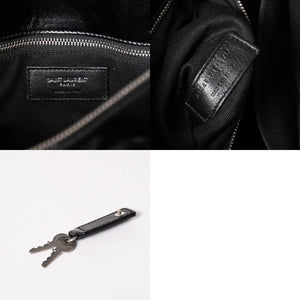 SAINT LAURENT サンローラン サックドジュール ダッフル スープル レザー ブラック ハンドバッグ ショルダーバッグ 2Way シルバー金具 ARS491715 美品 中古 4a002734