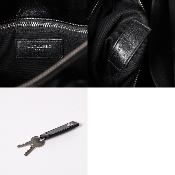 SAINT LAURENT サンローラン サックドジュール ダッフル スープル レザー ブラック ハンドバッグ ショルダーバッグ 2Way シルバー金具 ARS491715 美品 中古 4a002734