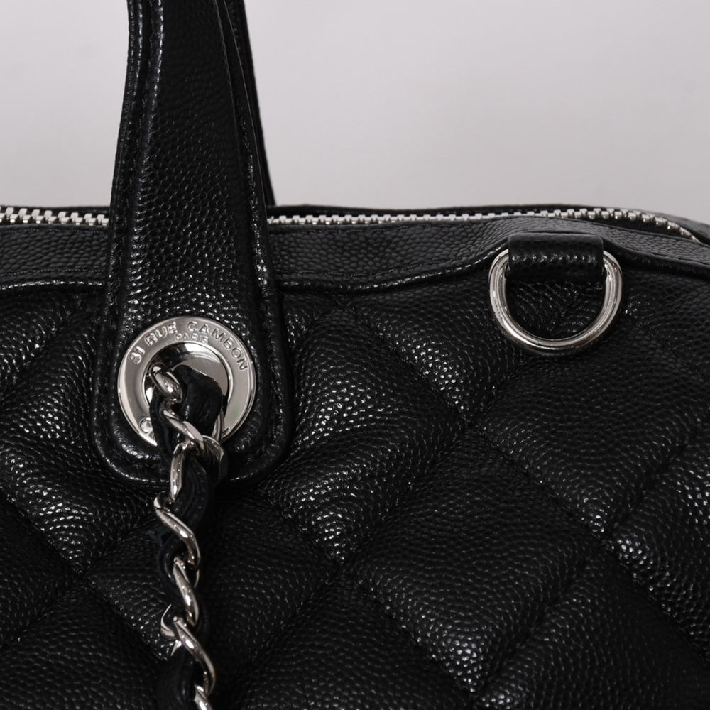 Very Good Condition CHANEL Chain One Shoulder Bag AS5579 Random Number Coco Mark Caviar Skin Black Silver Hardware Used 4a002737
