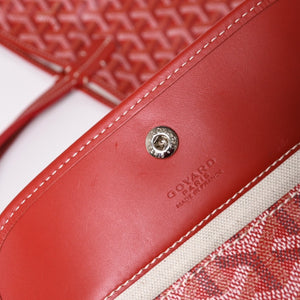 極美品 GOYARD ゴヤール サンルイPM トートバッグ ショルダーバッグ ショルダートート ポーチ付き レザー赤 レッド 中古 4a002740