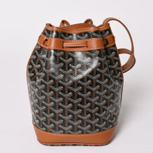Load image into Gallery viewer, 新品未使用 GOYARD ゴヤール プティフロ バケット バッグ ブラウン ショルダーバッグ コーティングキャンバス カーフスキン 中古 4a002811