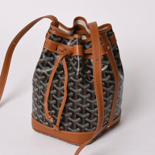 Load image into Gallery viewer, 新品未使用 GOYARD ゴヤール プティフロ バケット バッグ ブラウン ショルダーバッグ コーティングキャンバス カーフスキン 中古 4a002811