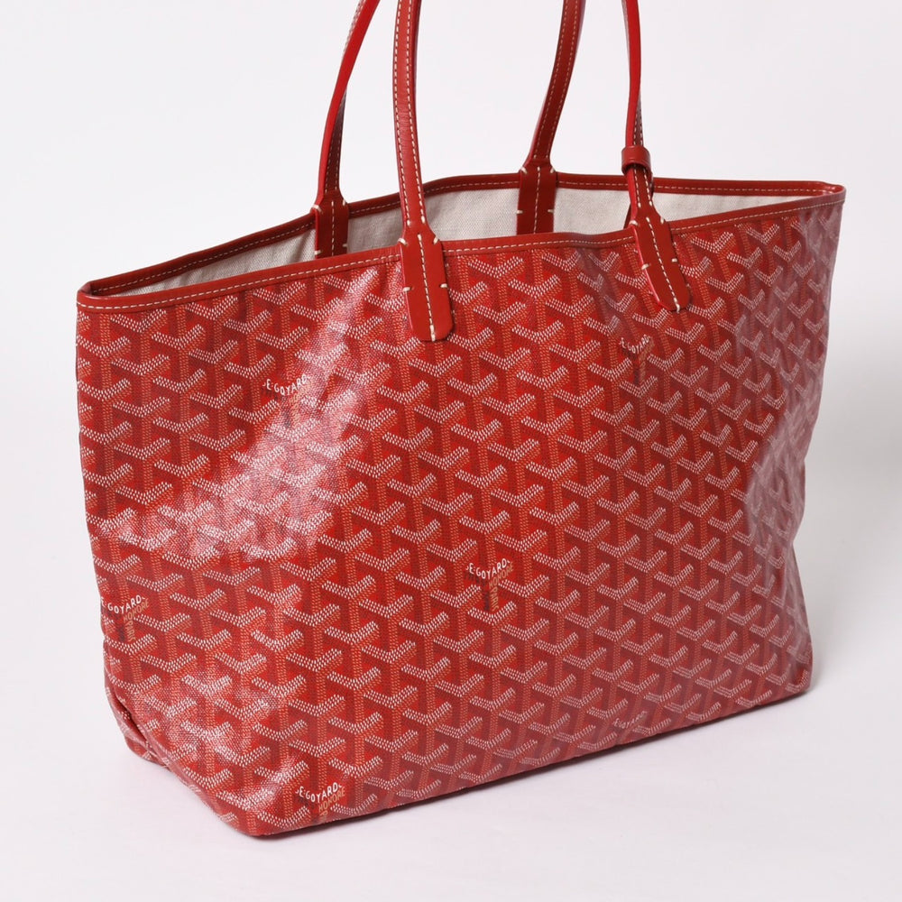 極美品 GOYARD ゴヤール サンルイPM トートバッグ ショルダーバッグ ショルダートート ポーチ付き レザー赤 レッド 中古 4a002740
