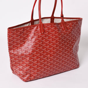 極美品 GOYARD ゴヤール サンルイPM トートバッグ ショルダーバッグ ショルダートート ポーチ付き レザー赤 レッド 中古 4a002740