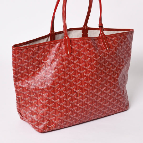 極美品 GOYARD ゴヤール サンルイPM トートバッグ ショルダーバッグ ショルダートート ポーチ付き レザー赤 レッド 中古 4a002740