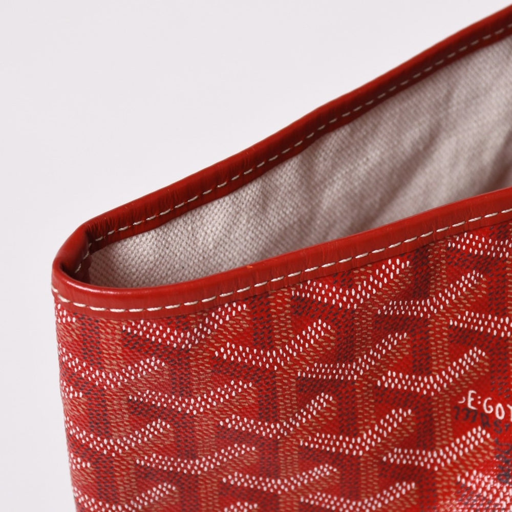 極美品 GOYARD ゴヤール サンルイPM トートバッグ ショルダーバッグ ショルダートート ポーチ付き レザー赤 レッド 中古 4a002740