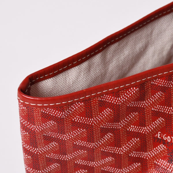 極美品 GOYARD ゴヤール サンルイPM トートバッグ ショルダーバッグ ショルダートート ポーチ付き レザー赤 レッド 中古 4a002740