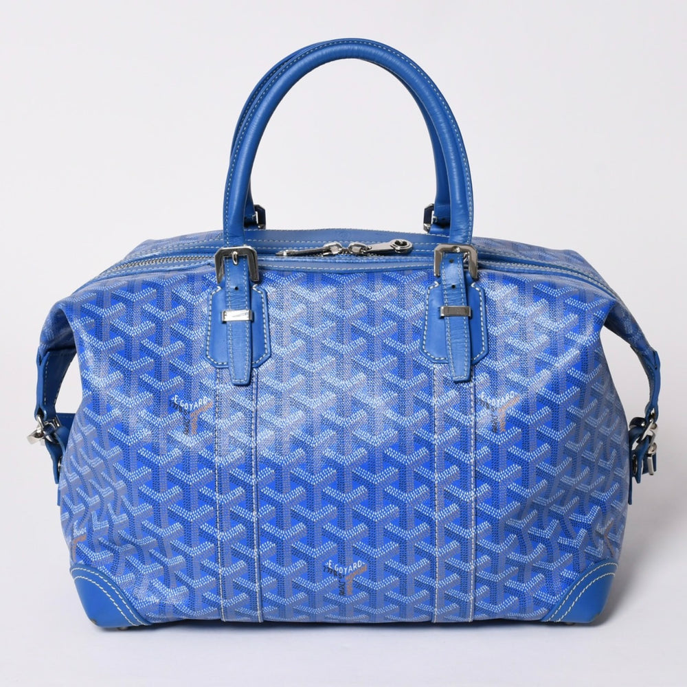 GOYARD ゴヤール ボウリング45バッグ 2WAYバッグ BOWLIN045TY10CL10P PVC レザー ブルー 美品 中古 4a002810