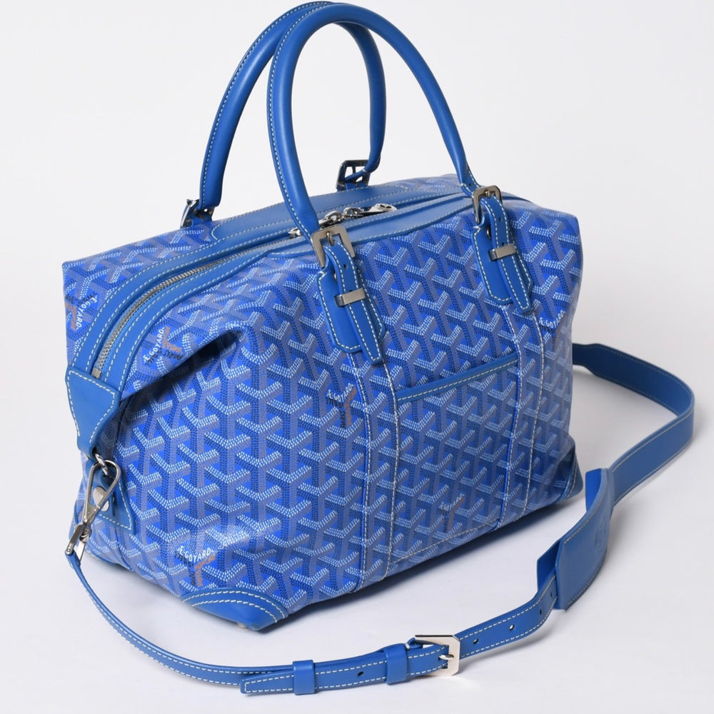 GOYARD Bowling 45 Bag 2WAY Bag BOWLIN045TY10CL10P PVC Leather Blue Good Condition Used 4a002810
