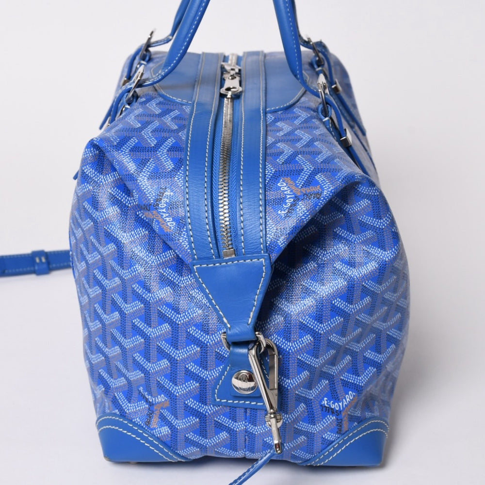 GOYARD Bowling 45 Bag 2WAY Bag BOWLIN045TY10CL10P PVC Leather Blue Good Condition Used 4a002810