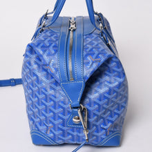 画像をギャラリービューアに読み込む, GOYARD ゴヤール ボウリング45バッグ 2WAYバッグ BOWLIN045TY10CL10P PVC レザー ブルー 美品 中古 4a002810