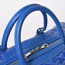 画像をギャラリービューアに読み込む, GOYARD ゴヤール ボウリング45バッグ 2WAYバッグ BOWLIN045TY10CL10P PVC レザー ブルー 美品 中古 4a002810