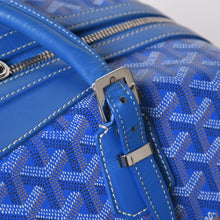 画像をギャラリービューアに読み込む, GOYARD ゴヤール ボウリング45バッグ 2WAYバッグ BOWLIN045TY10CL10P PVC レザー ブルー 美品 中古 4a002810