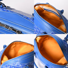 画像をギャラリービューアに読み込む, GOYARD ゴヤール ボウリング45バッグ 2WAYバッグ BOWLIN045TY10CL10P PVC レザー ブルー 美品 中古 4a002810