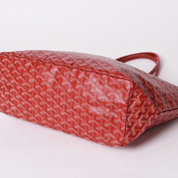 極美品 GOYARD ゴヤール サンルイPM トートバッグ ショルダーバッグ ショルダートート ポーチ付き レザー赤 レッド 中古 4a002740