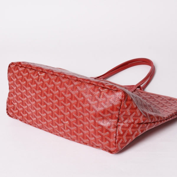 極美品 GOYARD ゴヤール サンルイPM トートバッグ ショルダーバッグ ショルダートート ポーチ付き レザー赤 レッド 中古 4a002741