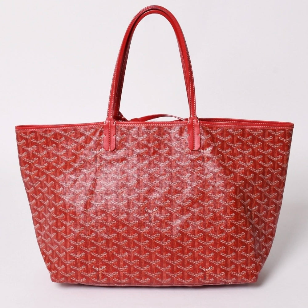 極美品 GOYARD ゴヤール サンルイPM トートバッグ ショルダーバッグ ショルダートート ポーチ付き レザー赤 レッド 中古 4a002741