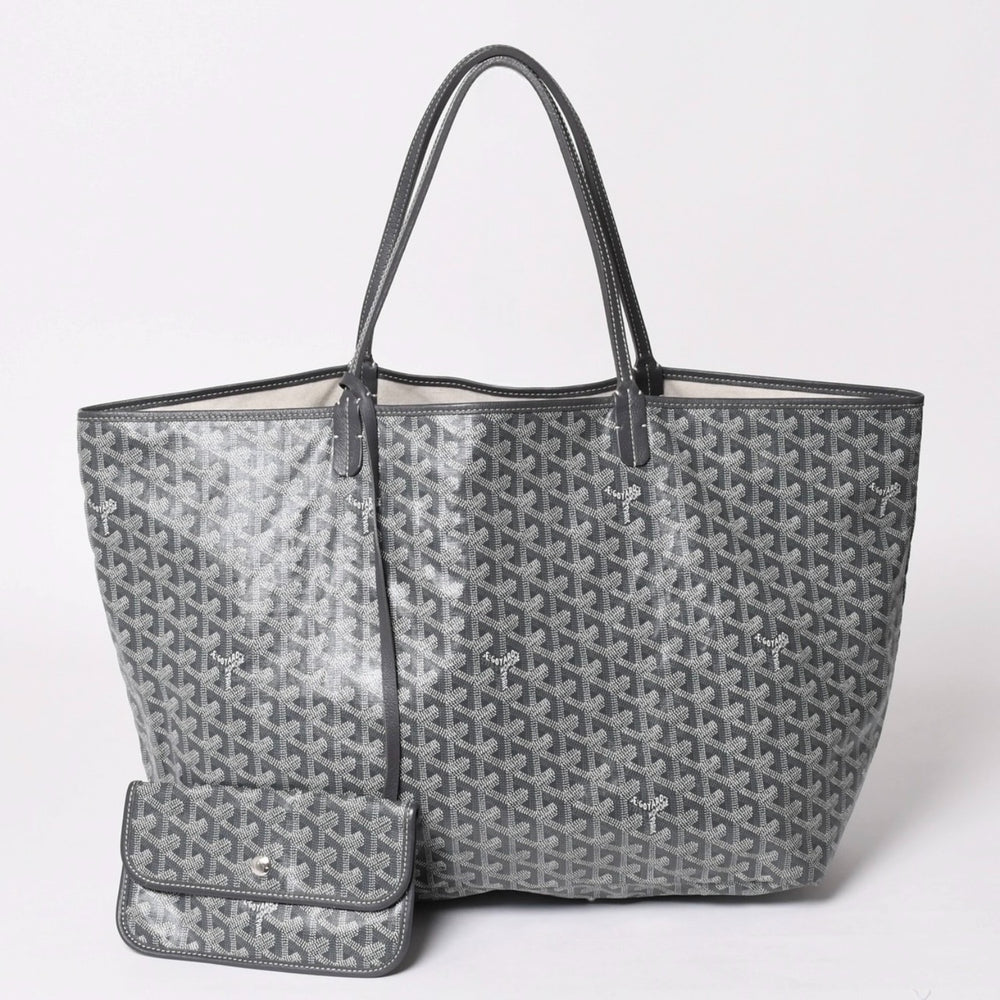 GOYARD ゴヤール SAINT LOUIS GM サンルイGM グレー トートバッグ PVCコーティングキャンバス 美品 中古 4a002813