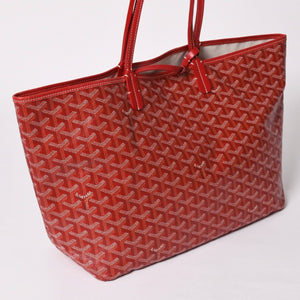 極美品 GOYARD ゴヤール サンルイPM トートバッグ ショルダーバッグ ショルダートート ポーチ付き レザー赤 レッド 中古 4a002741